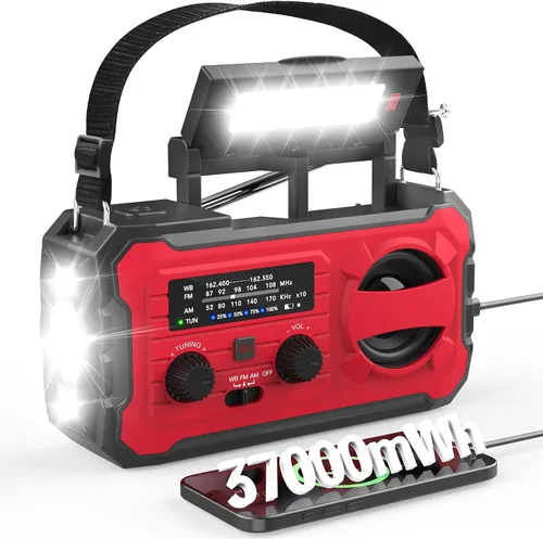 Vista 10 de NITIGO Radio meteorológica de emergencia, radios portátiles Am Fm para Verde-negro