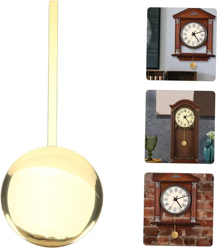 Vista 7 de DOITOOL Reloj de pared de cuarzo, mecanismo de reemplazo de reloj de péndulo, pieza de reloj de pared, reloj de pared dorado, kit de moda antigua