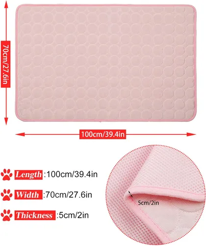 Vista 8 de Alfombrilla de enfriamiento para perros, almohadilla de enfriamiento automática para perros, seda de hielo, lavable a máquina, alfombrilla