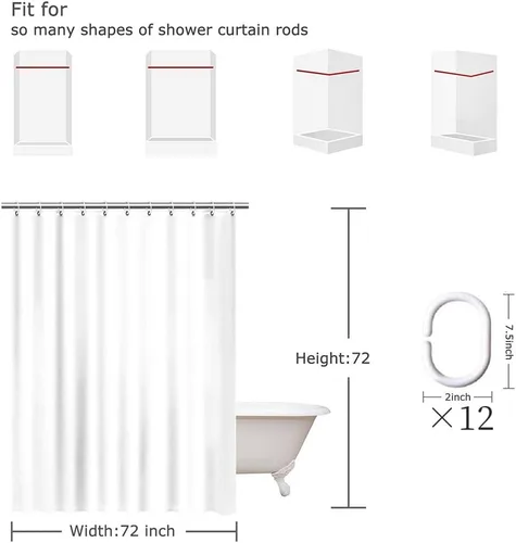 Vista 7 de Cortina de ducha de tortuga marina para baño, cortina decorativa costera de baño, 72 x 72 pulgadas, tela de poliéster, cortinas de baño impermeables