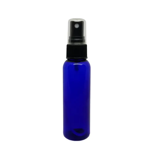 Vista 4 de GreenHealth Botella de plástico transparente de 2 fl oz con tapa de spray negra (individual)