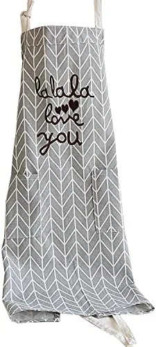 Vista 2 de Regalo para madre e hija, Love You Kitchen Mommy Me Matching Cooking Women Girl Painting Gris Retro con refranes de algodón para hornear salón