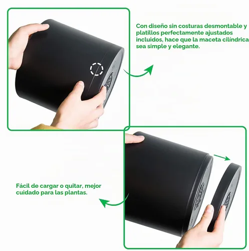 Vista 5 de D'vine Dev Paquete de 10 macetas de plástico para plantas, maceta cilíndrica para suculentas de interior de 6.5/6/5.5/4.5/4/3.5/3/2.5/2 pulgadas
