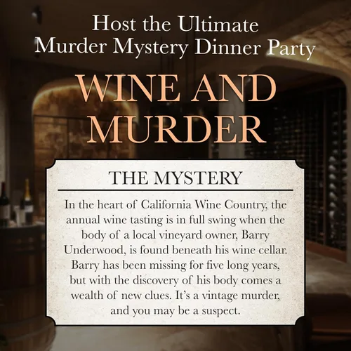 Vista 5 de Murder Mystery Party, A Taste for Wine & Murder, Murder Mystery Party Game to Host Your Own Murder Mystery Night