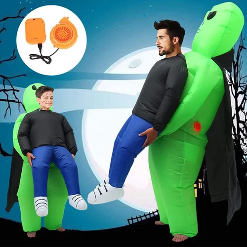 Vista 5 de Inflatable Alien Costume for Adult, Halloween Costume Alien Blow Up Fantasy Costume Blow up Costume