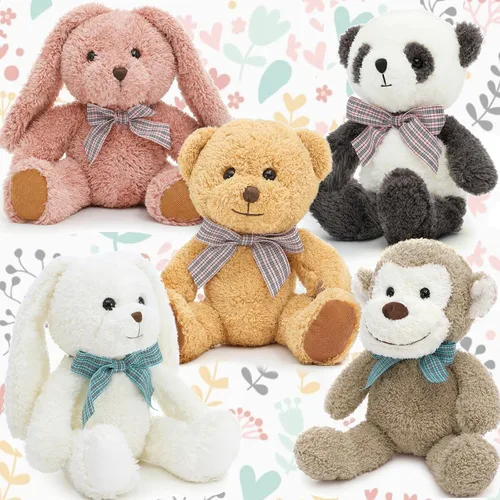 Vista 16 de MaoGoLan - 10 unidades de osos de peluche navideños, osos de peluche de 14'' con trajes clásicos de Santa - Camisa y sombrero removibles, se ajustan
