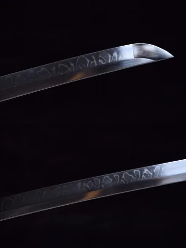 Vista 7 de Shinogi-zukuri Espada Katana hecha a mano de pulido de arcilla templada, espada samurái japonesa real (espada completa), Catanas Japonesas Reales
