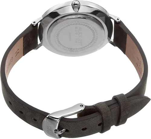 Vista 4 de August Steiner Reloj de pulsera de piel de nobuk con movimiento de cuarzo para mujer, AS8187
