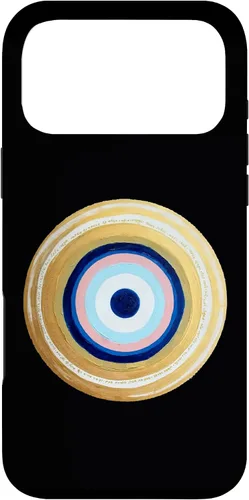 Vista 22 de Carcasa para iPhone 17 con protección contra maldiciones amarillas y negras, color rosa