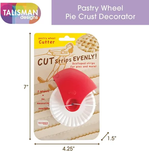 Vista 2 de Protector de corteza de paste ajustable de Talisman Designs, de silicona, sin BPA, 8.5–11.5 pulgadas, plato con borde, Pastry Wheel Cutter