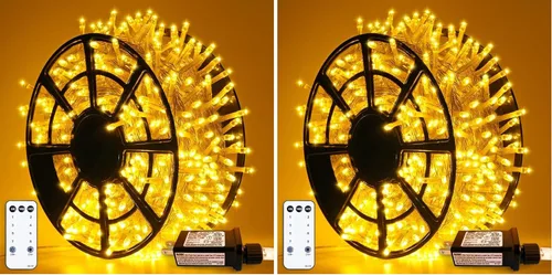 Vista 12 de JMEXSUSS - Tira de 100 luces led para interiores, 8 modos, enchufables, parpadeantes, 33 pies, luces navideñas para exteriores, a prueba de agua
