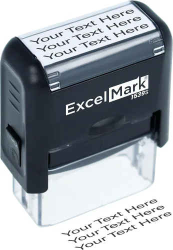 Vista 7 de ExcelMark Sello de goma personalizado, estampado limpio y fácil, sello autoentintado personalizado (mediano)
