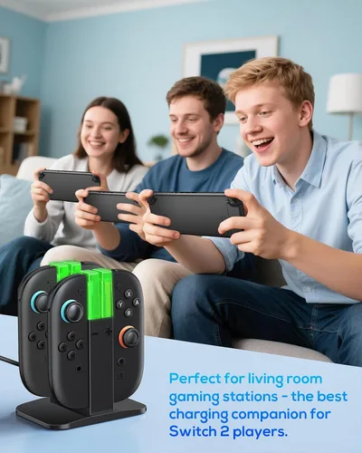 Vista 7 de FYOUNG Base de carga para controlador para Nintendo Switch 2 (2025) para Joy con 2, estación de carga para Joycon 2 accesorios de controlador