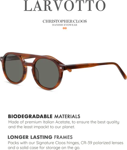 Vista 2 de Christopher Cloos Colección Larvotto Gafas de sol de diseño danés premium