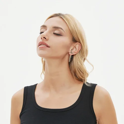 Vista 6 de SOBHART Aretes de espada para mujeres y hombres, góticos, punk, góticos, de acero inoxidable, oro con espada y daga