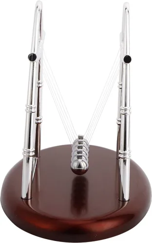 Vista 6 de Rengue Newtons Balance Balls Physics Pendulum, Silver, Plastic and Iron, 7.09x4.33x5.51 Inch, Educational Science Toy, Office Desk Decor Newtons