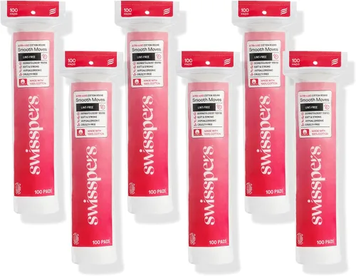 Vista 12 de Swisspers - Círculos exfoliantes premium de algodón – 80 unidades (paquete de 3) – 100% algodón puro, almohadillas de superficie de doble cara