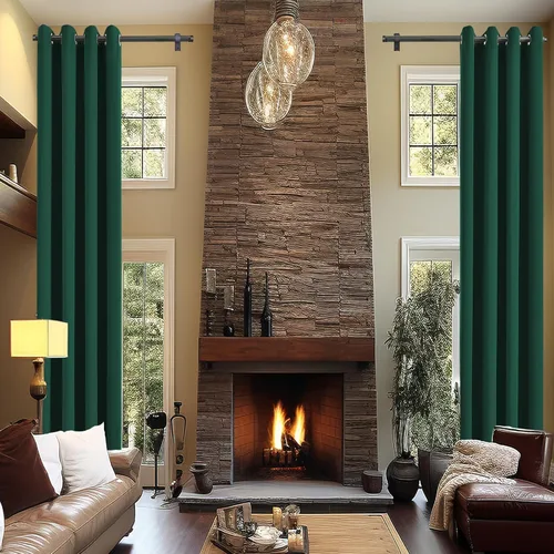 Vista 12 de Cortinas opacas para dormitorio, con aislamiento térmico y bloqueo de luz, para oscurecer la habitación, cortinas con ojales sólidos para ventana