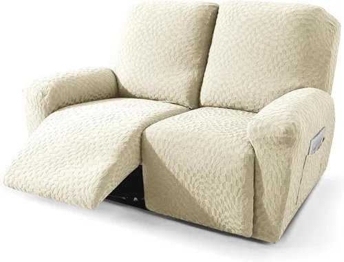 Vista 15 de ZNSAYOTX 2026 Funda elástica para sillón reclinable de 3 piezas (61 cm-94 cm) Fundas súper suaves para silla reclinable con bolsillo grande y lazos
