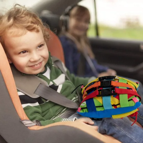 Vista 7 de teytoy Juguetes sensoriales de almohada con hebilla para niños pequeños, juguetes de viaje para niños de 1 a 3 años, aprendizaje de habilidades