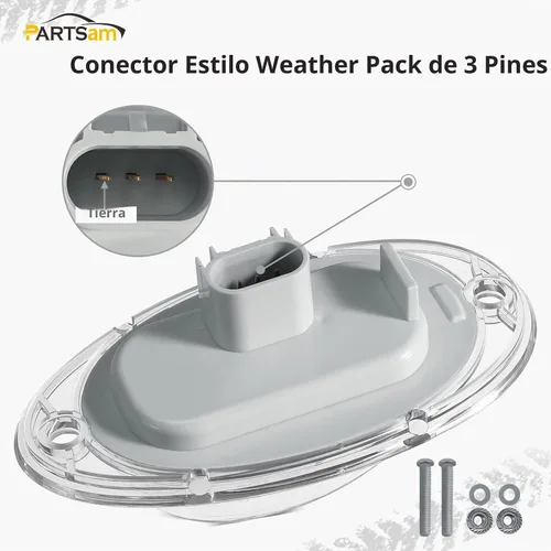Vista 4 de Partsam Freightliner Cascadia - Luces LED de señal de giro LED ámbar 5-2835-SMD, lente transparente, repuesto para Freightliner Cascadia semi camión