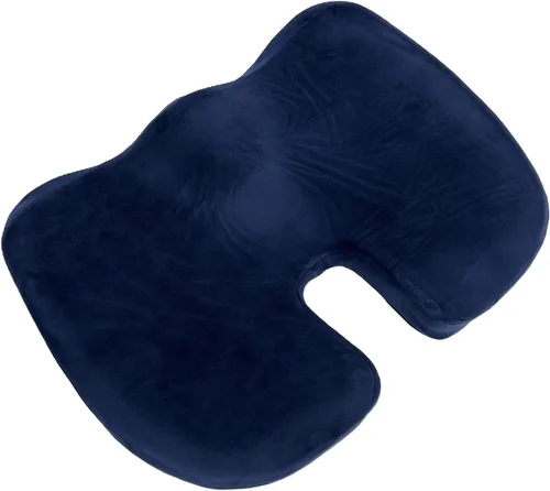 Vista 7 de Bookishbunny Silla de oficina ortopédica de espuma viscoelástica para coxis y almohadilla para asiento de automóvil, cojín cómodo para el dolor
