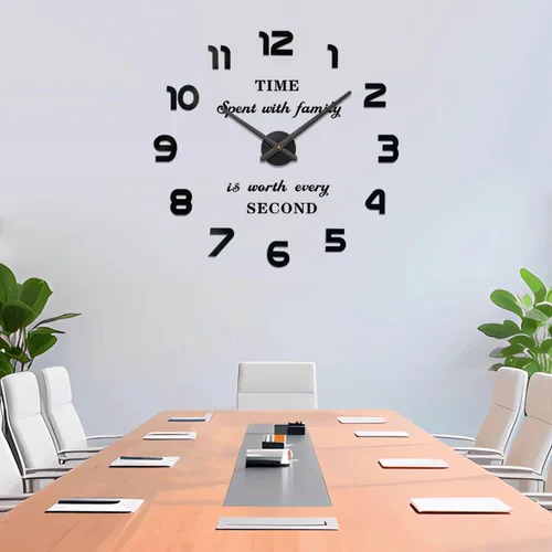 Vista 9 de VANGOLD Relojes de pared grandes para decoración de sala de estar, relojes de pared decorativos que funcionan con pilas (decoración de pared negra)