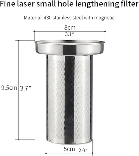 Vista 8 de SANQIAHOME Tetera de acero inoxidable con colador, tetera con infusor extraíble o filtro para hojas sueltas y bolsas de té, jarra de agua fría