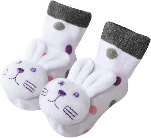 Vista 5 de PUPPET Calcetines de sonajero para niña botines de algodón set de regalo RosaRebel Fun 6 meses