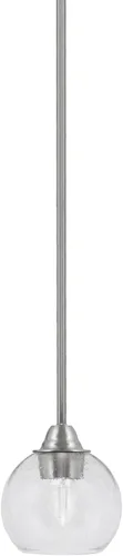Vista 176 de Toltec Lighting Paramount - Mini colgante de 1 luz en acabado negro mate con cristal de arte perla de 7 pulgadas y estilo negro