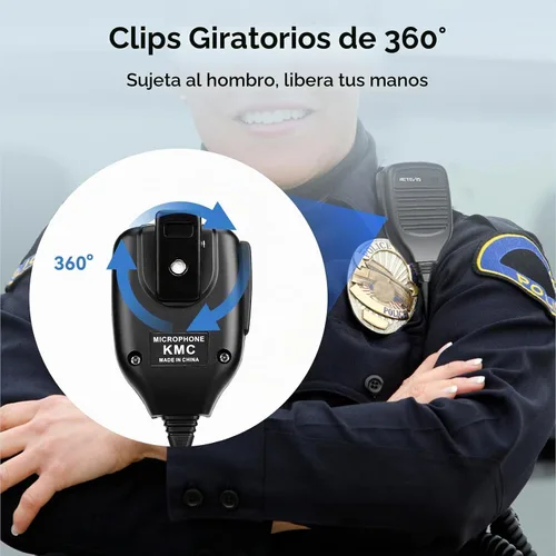 Vista 5 de Retevis Micrófono de altavoz de hombro Walkie Talkie de 2 pines, paquete de 5 para Retevis H-777/RT22/RT68/RT21/H777S, compatible con BAOFENG