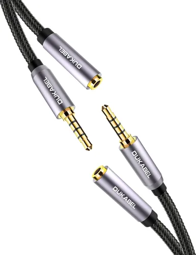 Vista 11 de DUKABEL Cables de extensión para auriculares, 1.2 metros (4 pies) con ángulo recto de 3.5mm TRRS para auriculares con micrófono y extensión