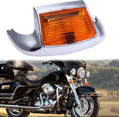 Vista 3 de Rich Choices Luces LED de guardabarros delantero ámbar y luces LED rojas de extremo de guardabarros trasero compatibles con Harley Road King Electra