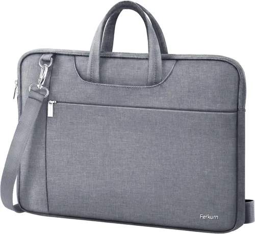 Vista 13 de Ferkurn Laptop Case Bag for Women Men Briefcase Messenger Bag, 15.6 16 Inch Negro