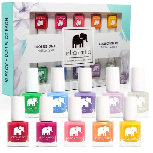 Vista 8 de ella+mila - Juego de esmalte de uñas profesional - Esmalte de uñas de secado rápido, larga duración y resistente a las astillas