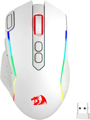Vista 12 de Redragon M810 Pro - Mouse inalámbrico para juegos, 10000 DPI con cable/inalámbrico con llave de fuego rápido, 8 botones macro, capacidad