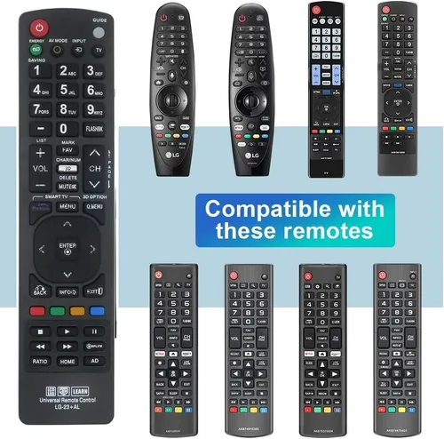 Vista 2 de Mando a distancia universal para televisores inteligentes LG. Garantía de 1 año. Rojo