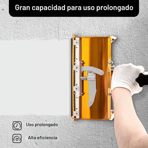 Vista 7 de Caja de acabado plano profesional para paneles de yeso de 10 pulgadas con mango extensible de 41 a 66 pulgadas, caja de barro de acabado de aluminio