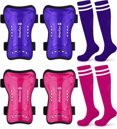 Vista 13 de Hryrbay Kids Soccer Shin Guards and Socks Toddler Soccer Shin Pads Protective Defender Gear for Boys Girls Ages 3-15 Great for Training, Matches