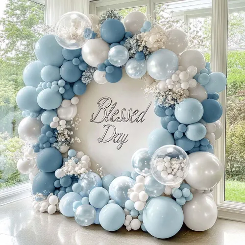 Vista 12 de Black Purple Balloon Arch Double Stuffed Purple Silver Foil Balloon Kit