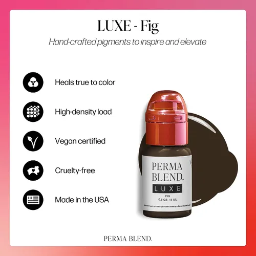 Vista 2 de Perma Blend Luxe - Higo - Tinta vegana para tatuaje de labios, pigmento microblading marrón frío con opacidad media, para rubor de labios