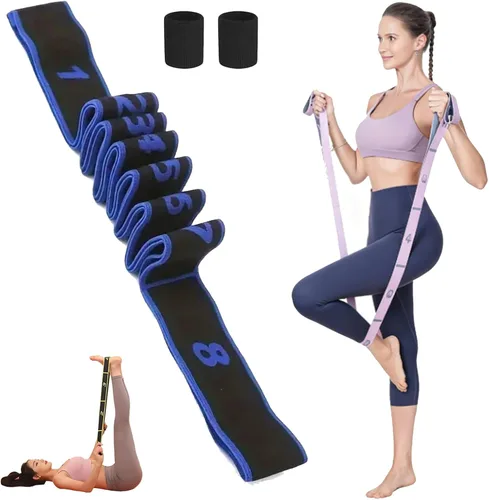 Vista 10 de Banda de resistencia para fitness, banda de resistencia numerada para estiramiento y yoga, equipo de entrenamiento de cuerpo completo para gimnasio