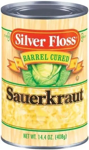 Vista 2 de Silver Floss Chucrut curado en barril lata de 14.4 onzas (paquete de 6) (elige el sabor a continuación) (Bávaro)