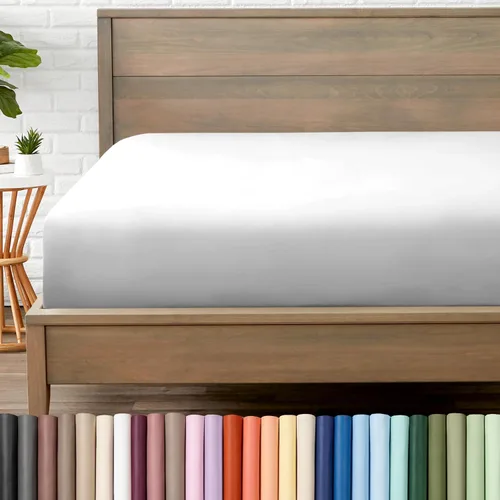 Vista 35 de Bare Home - Sábana bajera de microfibra 1800 muy suave y duradera, para colchones altos tamaño individual, color blanco Deep Pockets 6 to 15