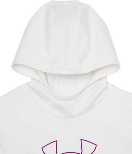 Vista 2 de Under Armour Sudadera con capucha de vellón con logotipo grande para niñas