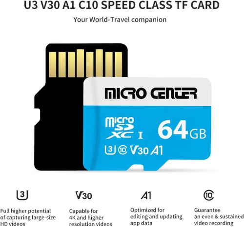 Vista 4 de Micro Center Premium - Tarjeta microSDXC de 64 GB, compatible con Nintendo-Switch, tarjeta de memoria UHS-I C10 U3 V30 4K UHD Video A1 Tarjeta Micro