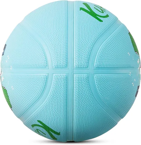 Vista 3 de Pelota de baloncesto de goma Kuangmi, tamaño 5 (27.5"), tamaño 4 (25.5"), hecha para juegos deportivos al aire libre y en interiores, parque, playa