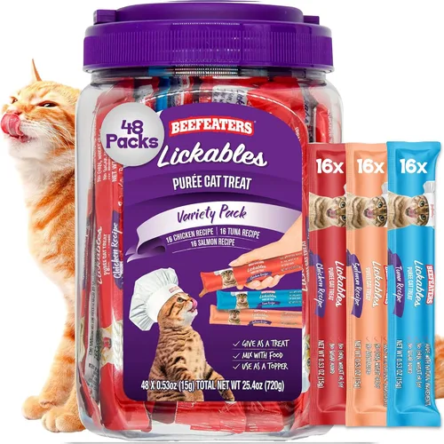 Vista 11 de Beefeaters Chicken Pure Cat Treats 1.59oz (paquete de 12) Golosinas de tubo para apretar para lamer, sin granos, sin azúcar añadida, pollo real