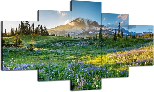 Vista 19 de Arte de Lienzo de Pared de Montana Decoración de Pared del Parque Nacional Glacier Lámina de Montana St. Mary Póster Pintura de Paisaje Wild Goose