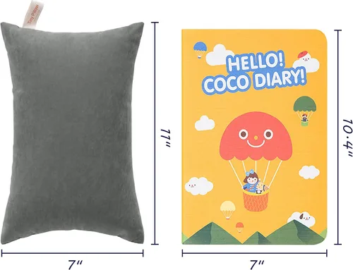 Vista 3 de FLXXIE Tiny Pillows, microfibra alternativa de plumón 11 x 7 pulgadas, gris Gris Oscuro